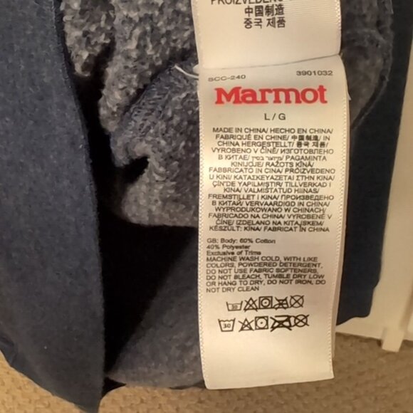 Marmot Hoodie Navy Men's L - Picture 7 of 8
